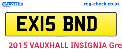 EX15BND are the vehicle registration plates.