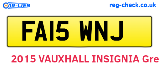 FA15WNJ are the vehicle registration plates.