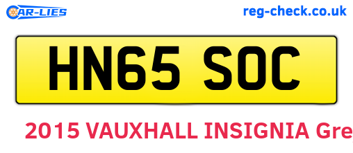 HN65SOC are the vehicle registration plates.