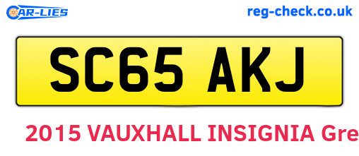 SC65AKJ are the vehicle registration plates.