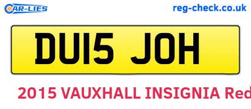DU15JOH are the vehicle registration plates.