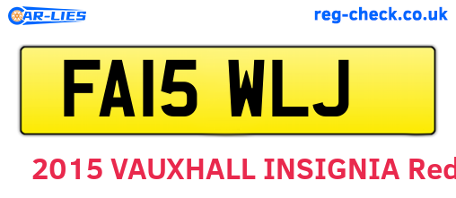 FA15WLJ are the vehicle registration plates.