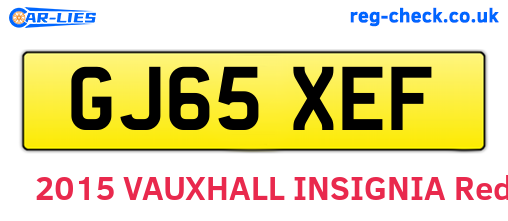 GJ65XEF are the vehicle registration plates.