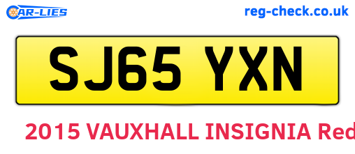 SJ65YXN are the vehicle registration plates.