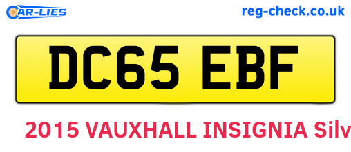 DC65EBF are the vehicle registration plates.