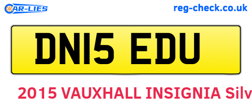 DN15EDU are the vehicle registration plates.