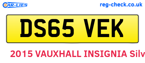DS65VEK are the vehicle registration plates.