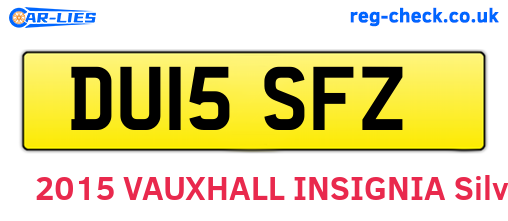 DU15SFZ are the vehicle registration plates.