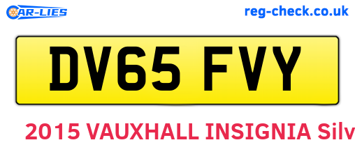 DV65FVY are the vehicle registration plates.