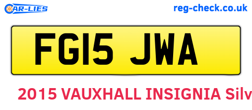 FG15JWA are the vehicle registration plates.