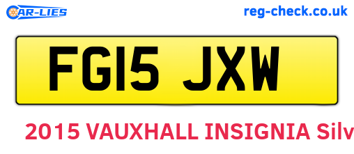 FG15JXW are the vehicle registration plates.