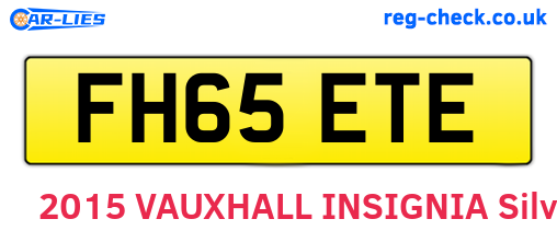 FH65ETE are the vehicle registration plates.