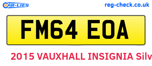 FM64EOA are the vehicle registration plates.
