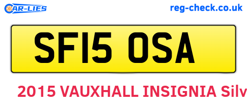 SF15OSA are the vehicle registration plates.