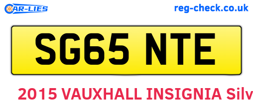 SG65NTE are the vehicle registration plates.