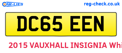 DC65EEN are the vehicle registration plates.