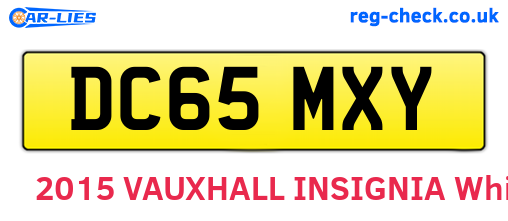 DC65MXY are the vehicle registration plates.