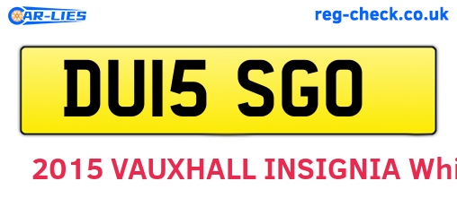 DU15SGO are the vehicle registration plates.