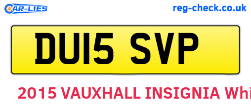 DU15SVP are the vehicle registration plates.
