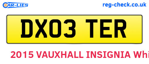 DX03TER are the vehicle registration plates.