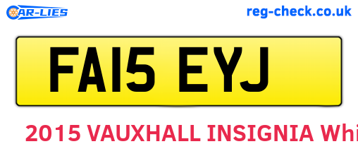 FA15EYJ are the vehicle registration plates.