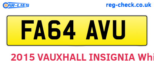 FA64AVU are the vehicle registration plates.