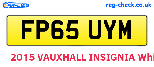 FP65UYM are the vehicle registration plates.