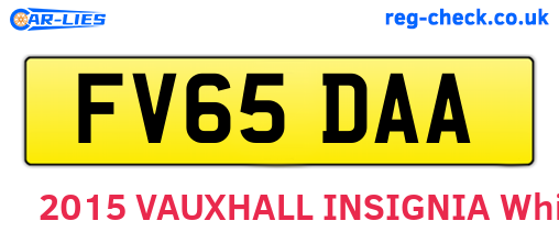 FV65DAA are the vehicle registration plates.