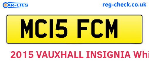 MC15FCM are the vehicle registration plates.