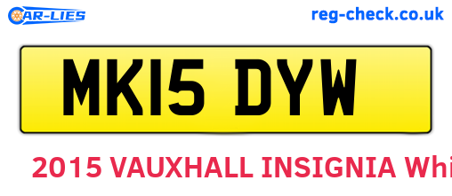 MK15DYW are the vehicle registration plates.