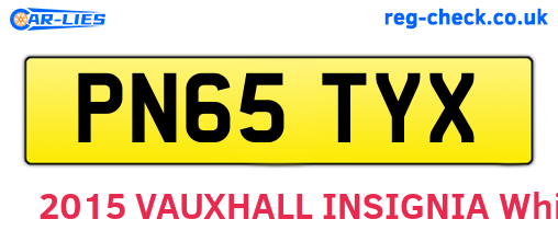 PN65TYX are the vehicle registration plates.