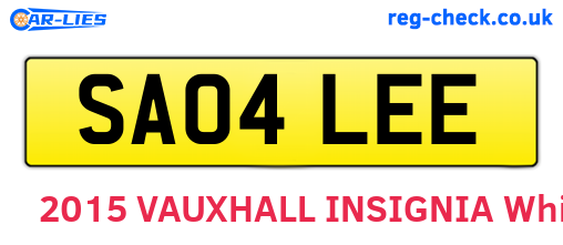 SA04LEE are the vehicle registration plates.