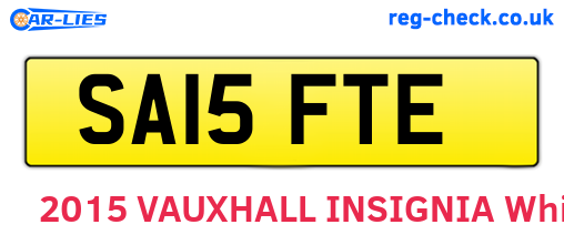 SA15FTE are the vehicle registration plates.