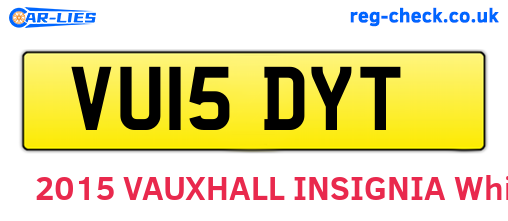 VU15DYT are the vehicle registration plates.