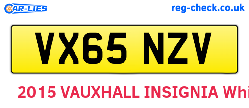 VX65NZV are the vehicle registration plates.