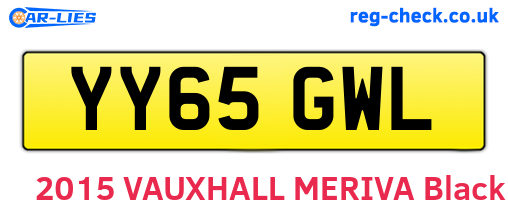 YY65GWL are the vehicle registration plates.