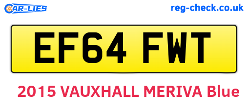 EF64FWT are the vehicle registration plates.