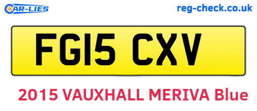 FG15CXV are the vehicle registration plates.