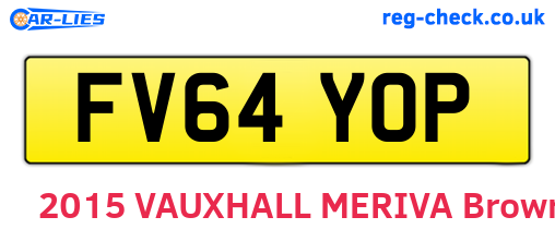FV64YOP are the vehicle registration plates.