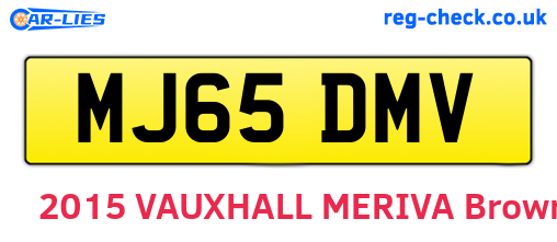 MJ65DMV are the vehicle registration plates.