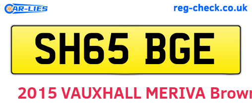 SH65BGE are the vehicle registration plates.