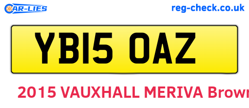YB15OAZ are the vehicle registration plates.