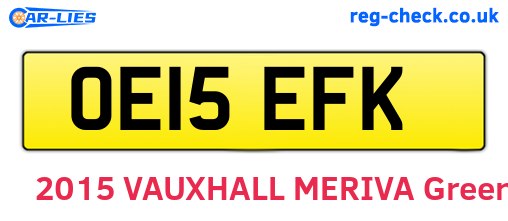 OE15EFK are the vehicle registration plates.