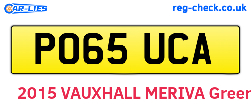 PO65UCA are the vehicle registration plates.
