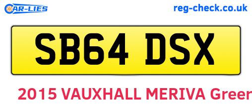SB64DSX are the vehicle registration plates.