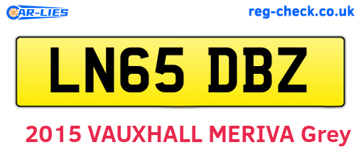 LN65DBZ are the vehicle registration plates.
