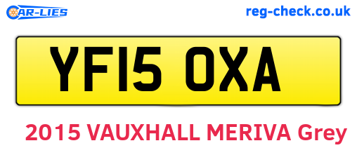 YF15OXA are the vehicle registration plates.