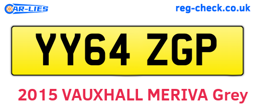 YY64ZGP are the vehicle registration plates.