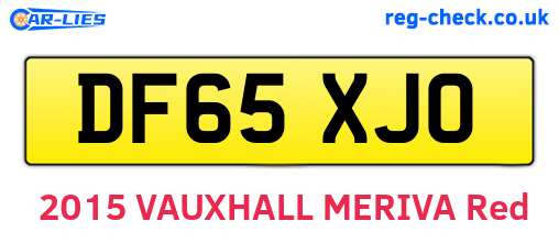 DF65XJO are the vehicle registration plates.
