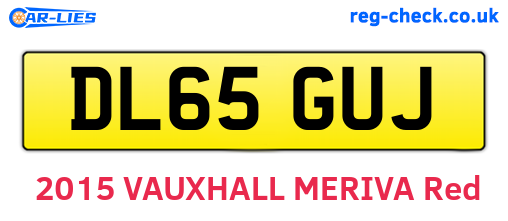 DL65GUJ are the vehicle registration plates.